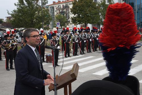 L’assessore regionale agli Enti locali e sicurezza, Pierpaolo Roberti, a Monfalcone alla cerimonia di scoprimento del monumento dedicato alla memoria dei Carabinieri caduti in servizio, alla quale hanno partecipato autorità cittadine e regionali.